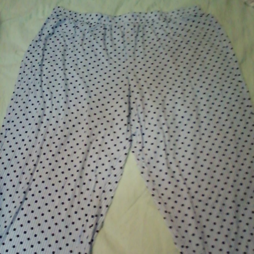 Nautica Blue Striped Pajama Black Polka Pants (2x)
